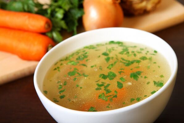 Broth soup is a delicious dish on the drinkable diet menu