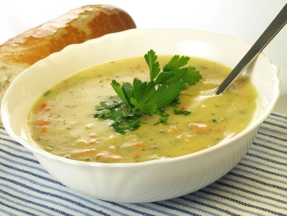 Vegetable puree soup with turnips on the diet menu for weight loss