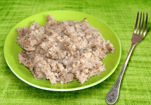 Porridge made of buckwheat with manku
